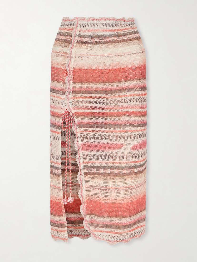 Isabel Marant Noryane Crocheted Cotton-blend Midi Skirt