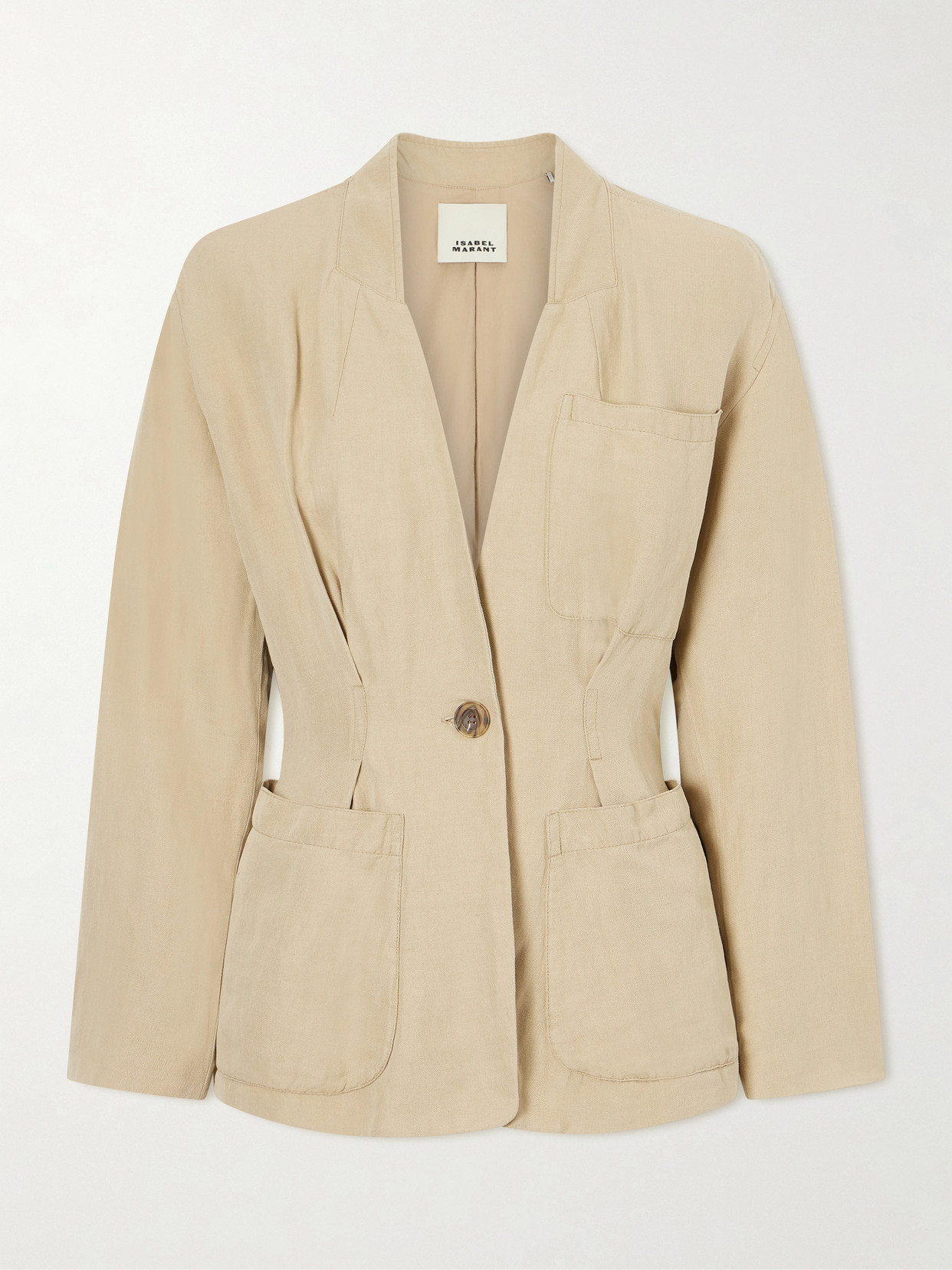 Isabel Marant Soraya Linen And Silk-blend Blazer In Neutral