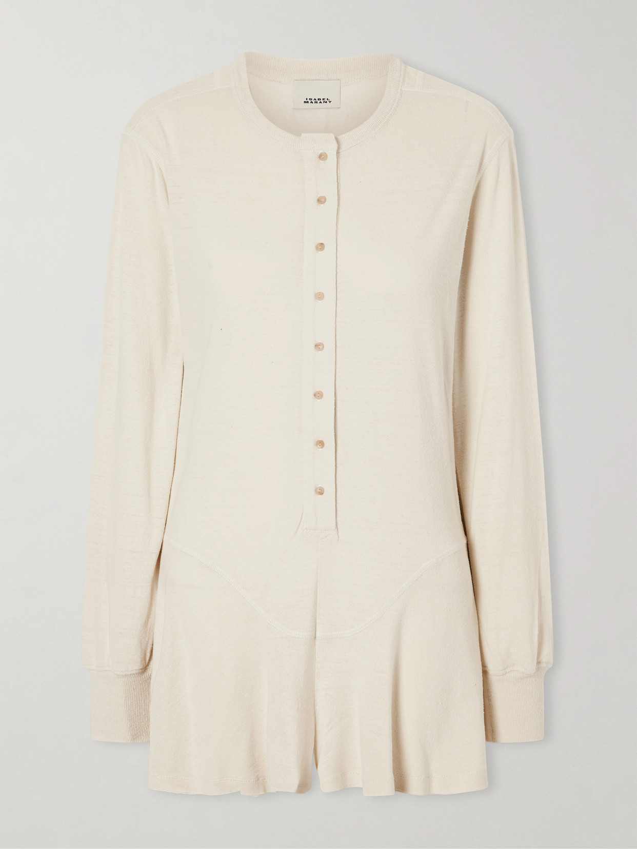 Isabel Marant Tina Silk And Cotton-blend Playsuit In Neutral
