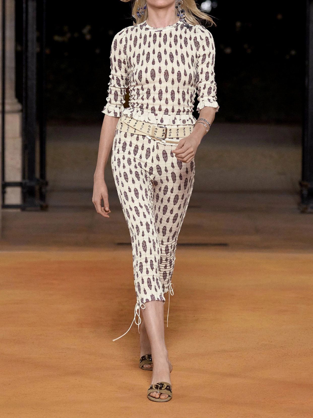 Alene Smocked Floral-Print Cotton Capri Pants