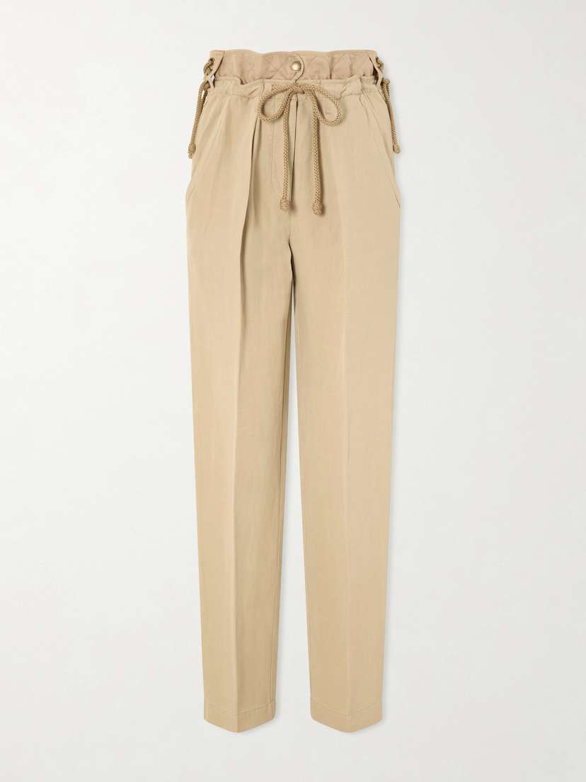 Isabel Marant Sharon Pleated Linen And Silk-blend Straight-leg Pants