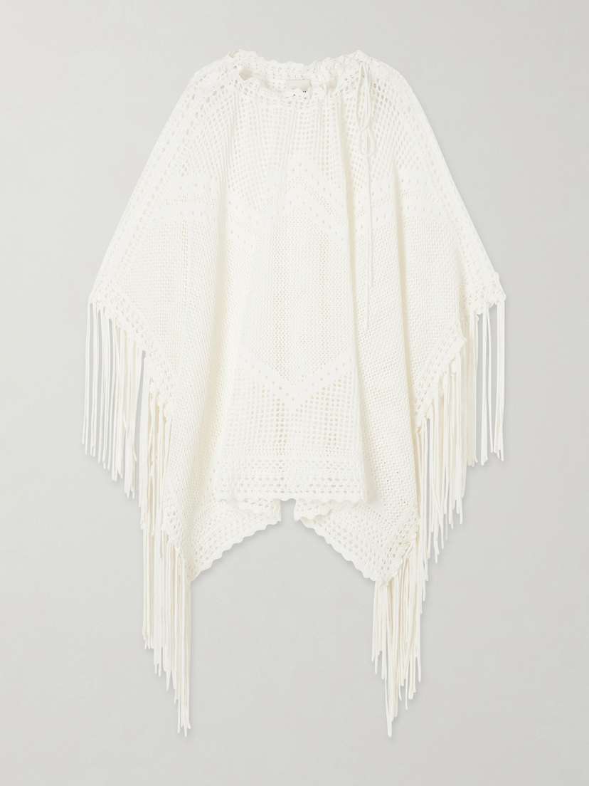 Isabel Marant Metilia Crocheted Fringed Cotton Top