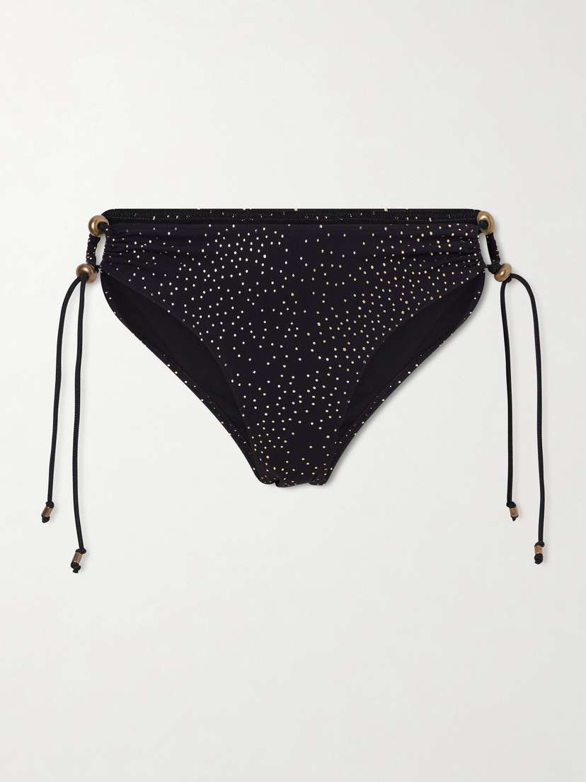 Isabel Marant Alvina Embellished Polka-dot Bikini Briefs