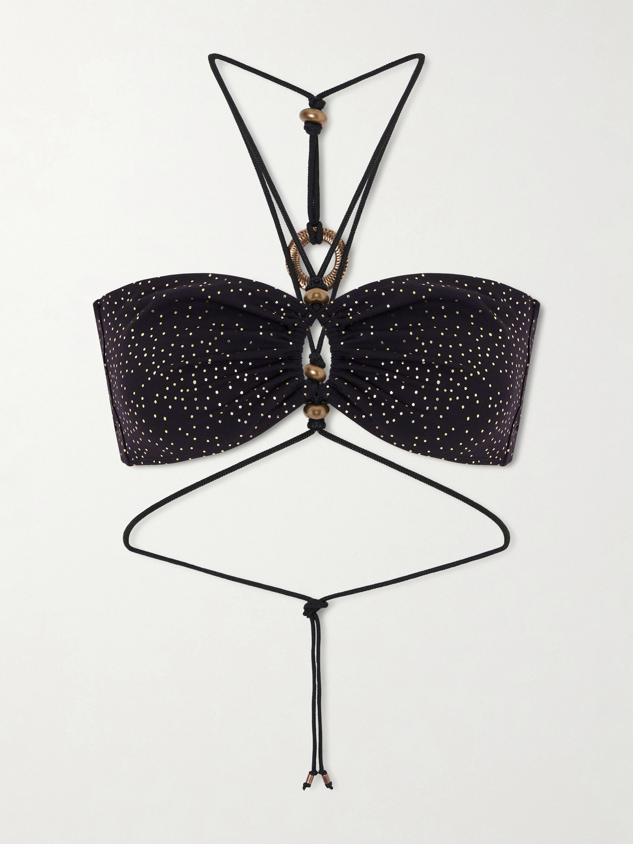 Isabel Marant Analia Polka-dot Bikini Top In Gold