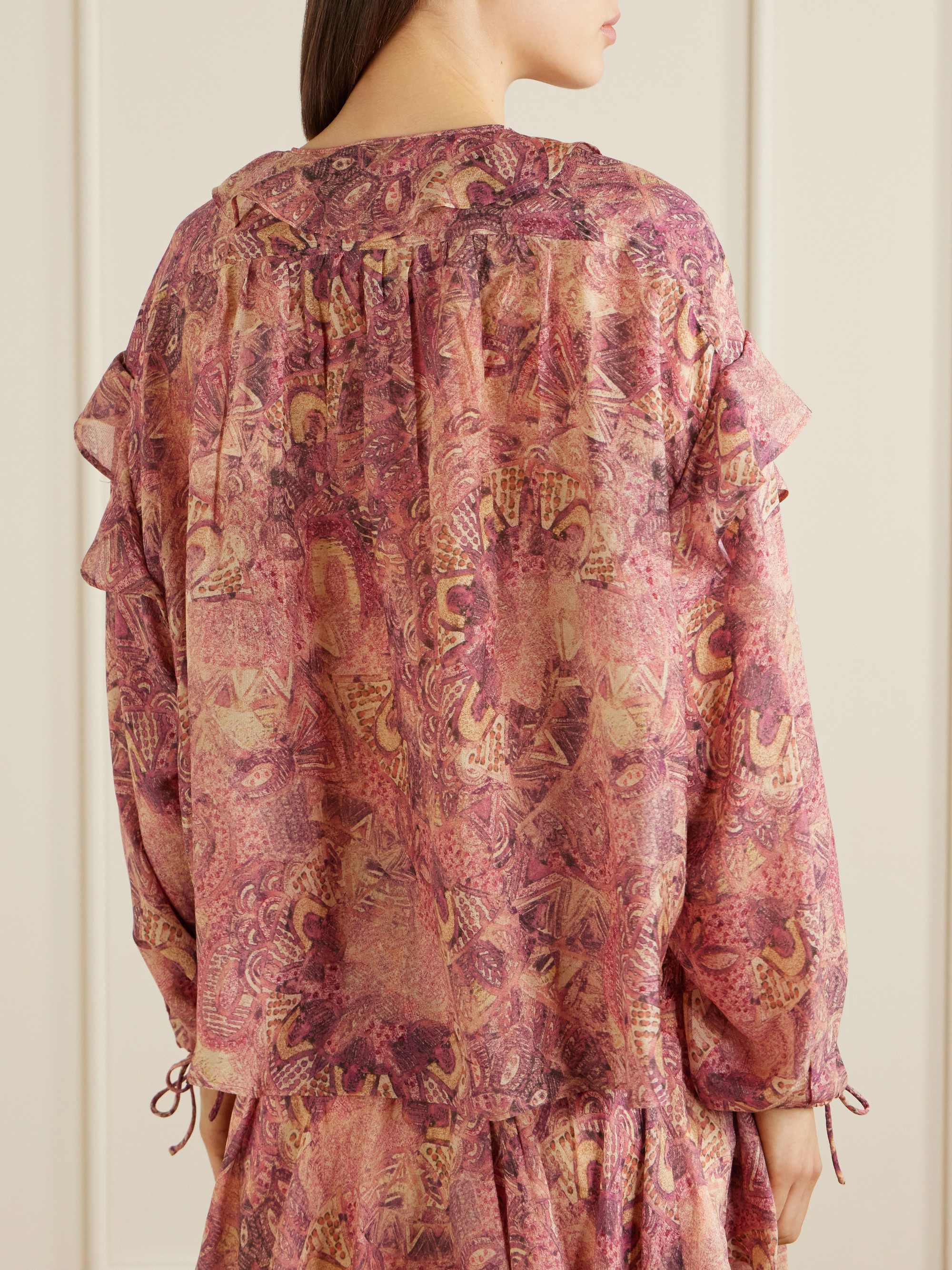 sachin and babi light blue dress ÉTOILE ISABEL MARANT Zaggy printed silk-chiffon mini dress