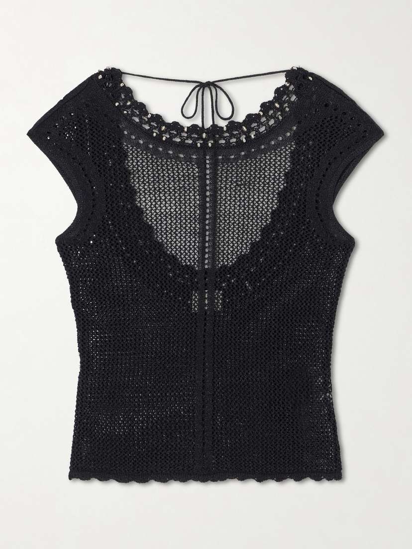 Isabel Marant Metorie Embellished Crochet Cotton-blend Tank