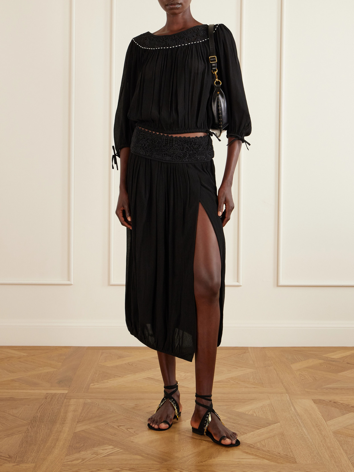 Nilma Lace-Trimmed Midi