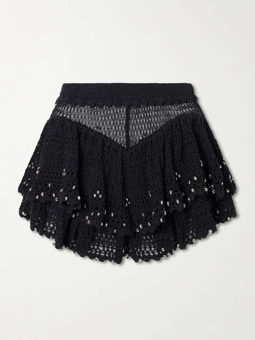 Isabel Marant Metuanie Crocheted Embellished Cotton-blend Shorts - Women's Clothing