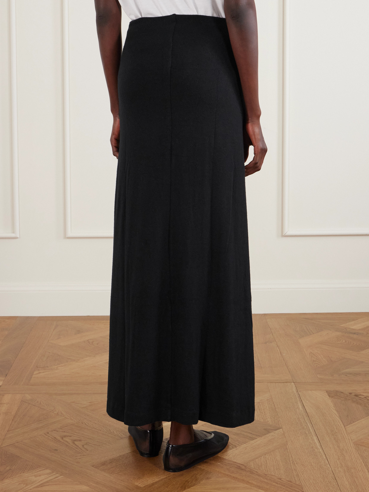 Leset Lauren Stretch-knit Maxi Skirt In Black