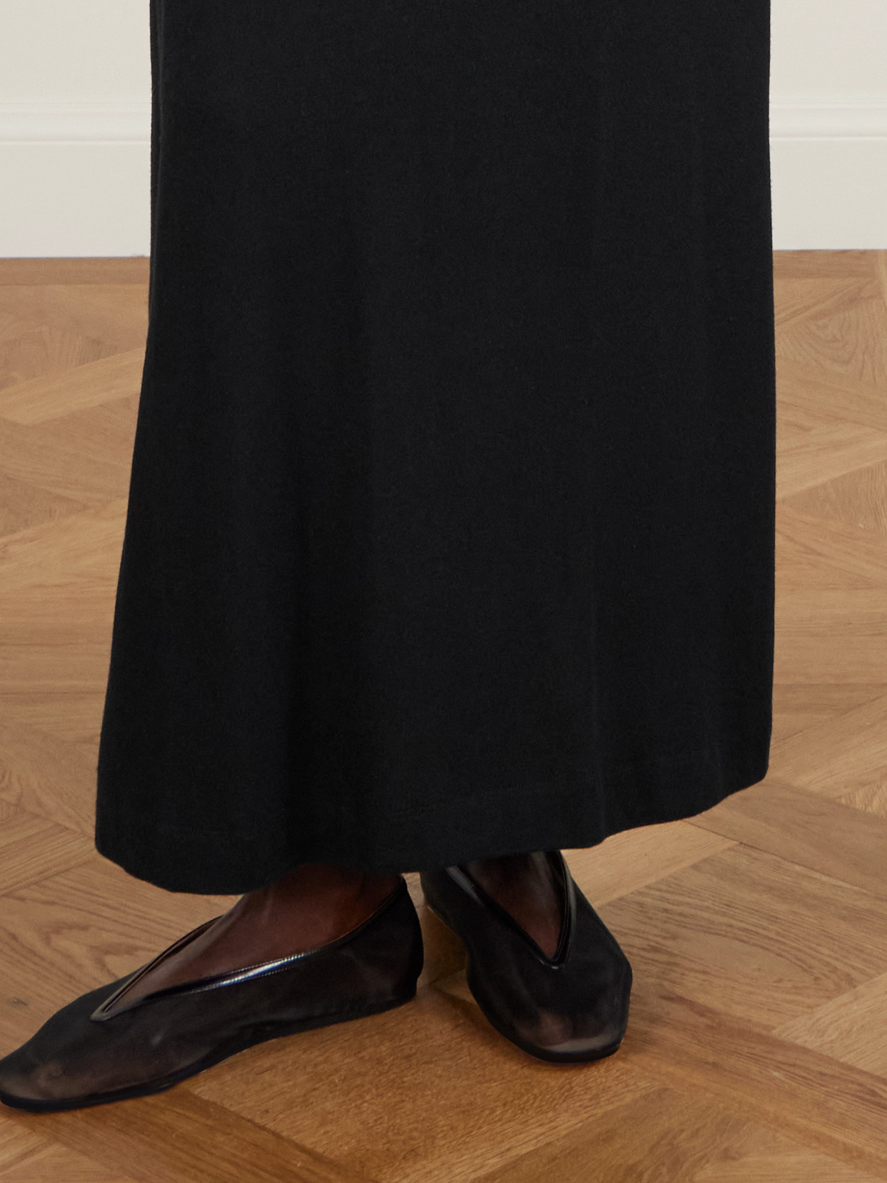 Leset Lauren Stretch-knit Maxi Skirt In Black