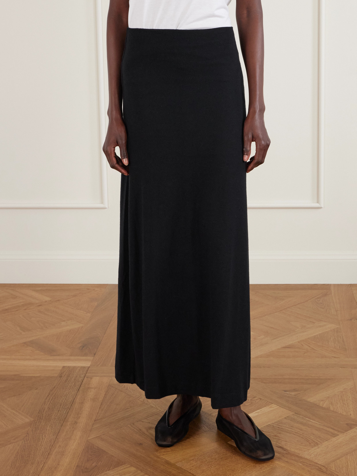 Leset Lauren Stretch-knit Maxi Skirt In Black