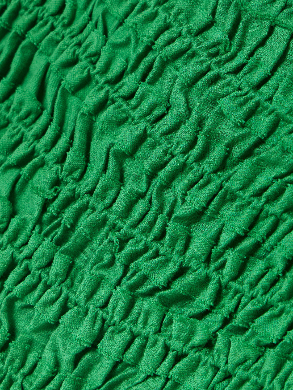 Tory Burch Smocked Lyocell-blend Top In Green