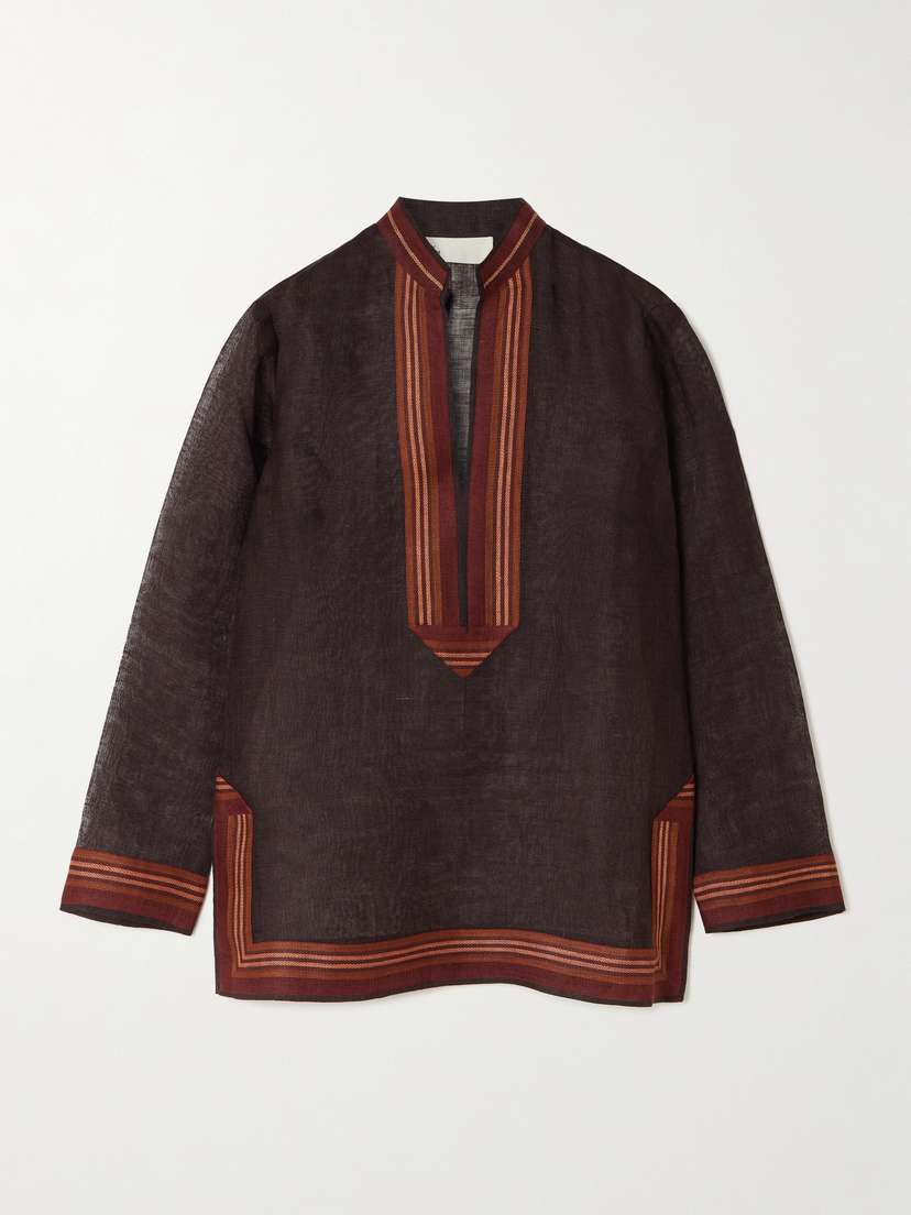 Tory Burch Striped Linen Tunic