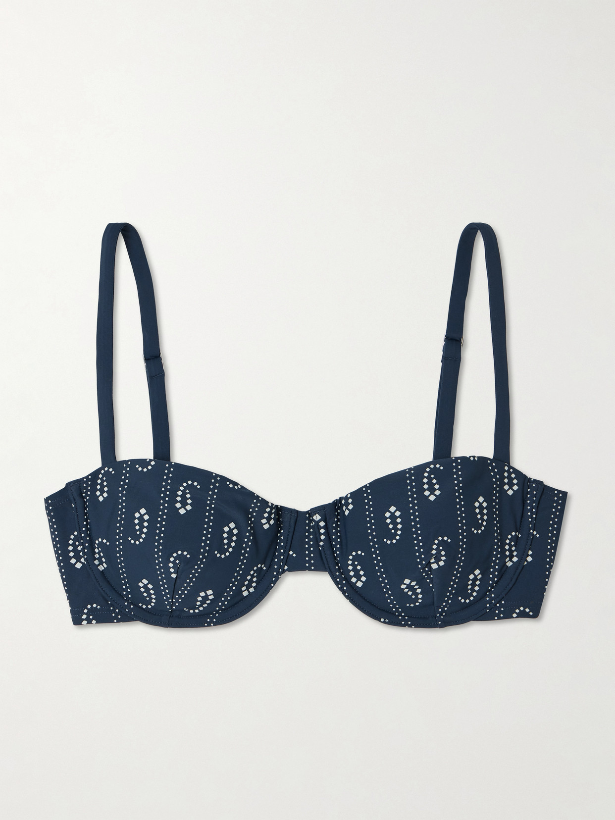 Tory Burch Underwired Printed Bikini Top In Blue