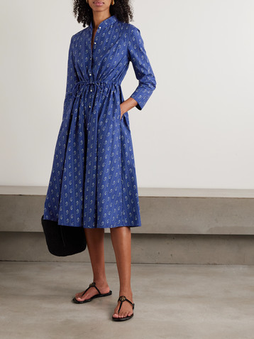 Tory Burch Printed cotton midi shirt dress
