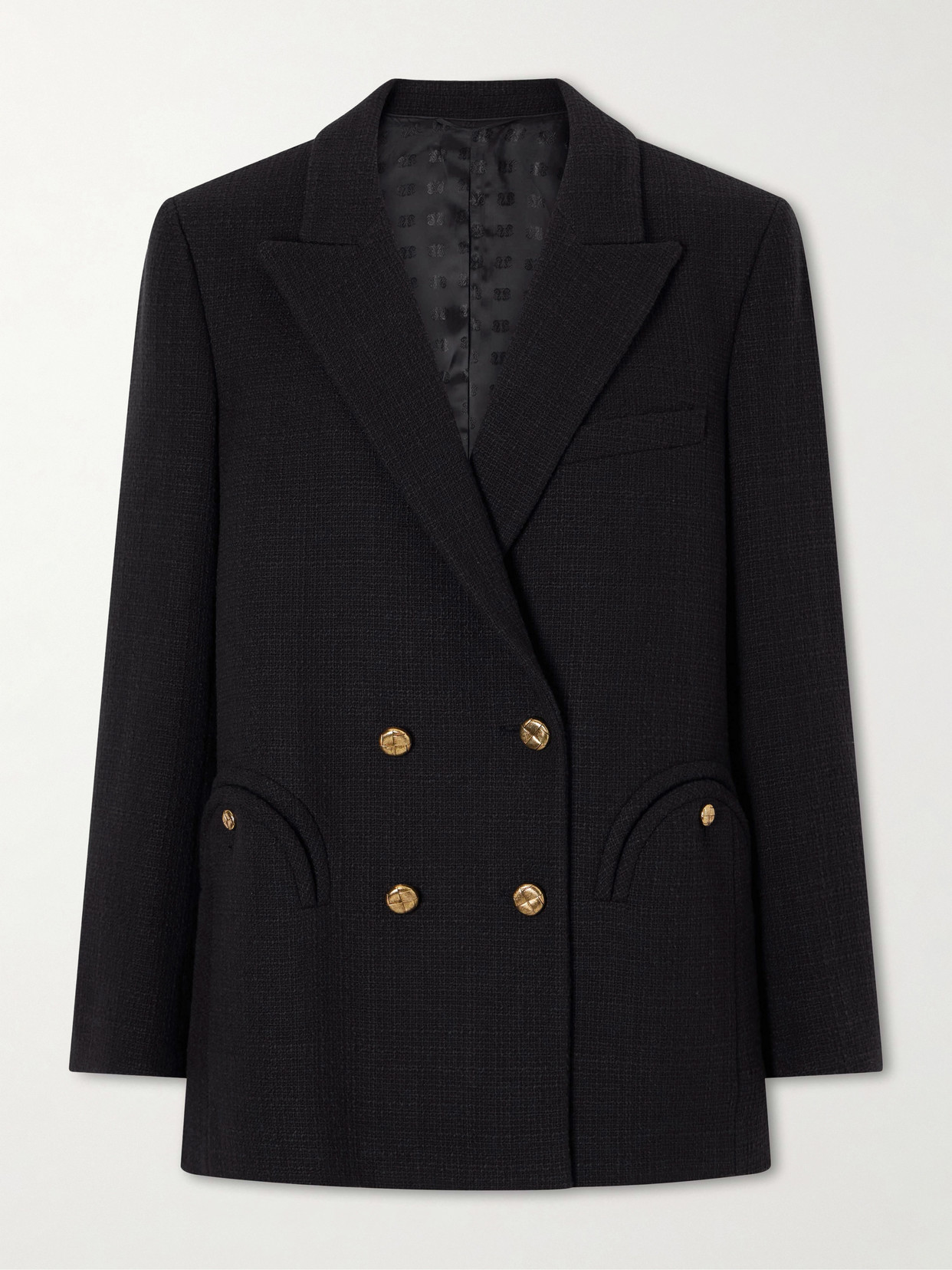 Blazé Milano Missy Everynight Cotton-blend Tweed Blazer In Black