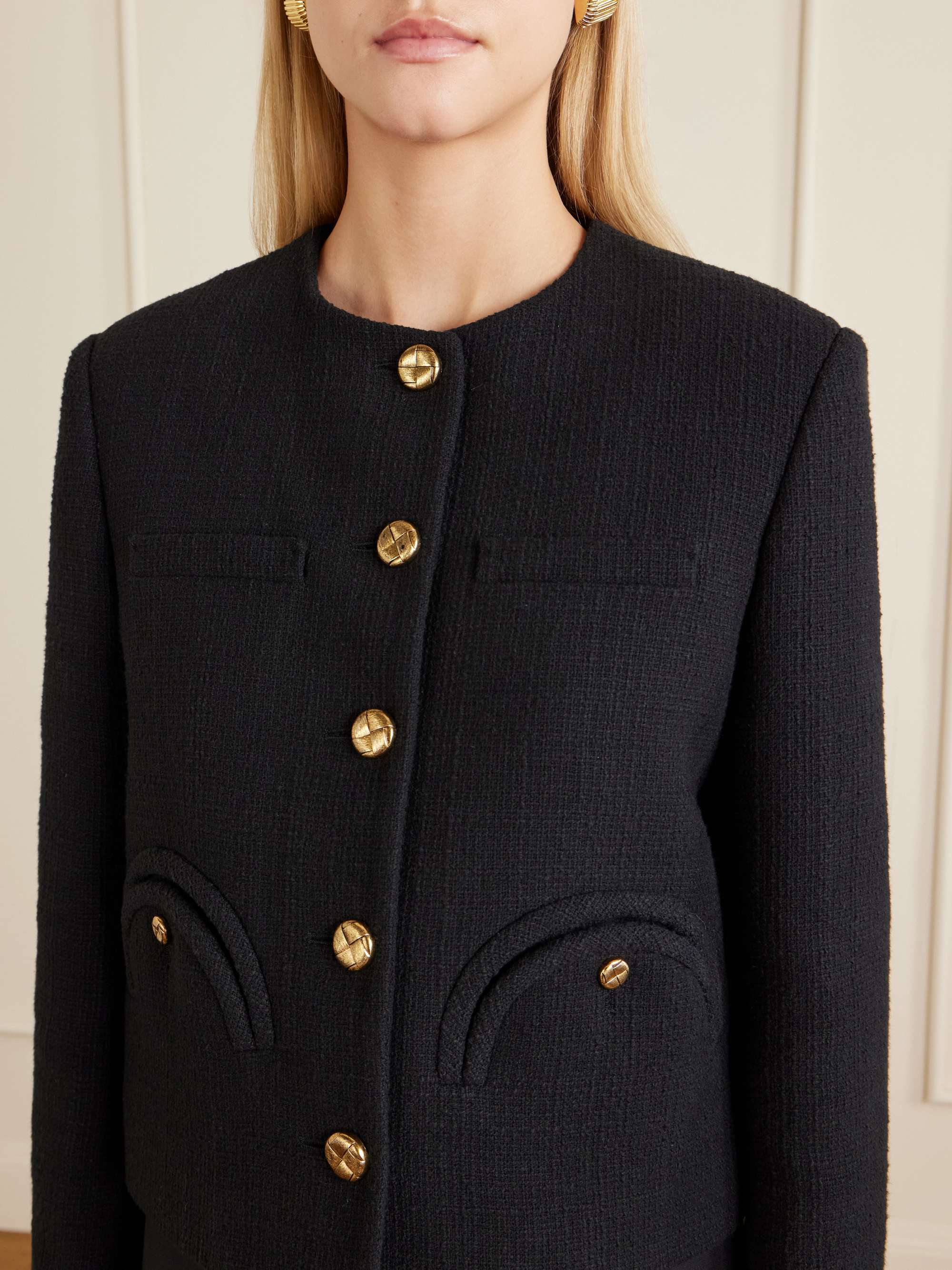 Net-A-Porter black cotton twill jacket – best black spring jacket for women 2026