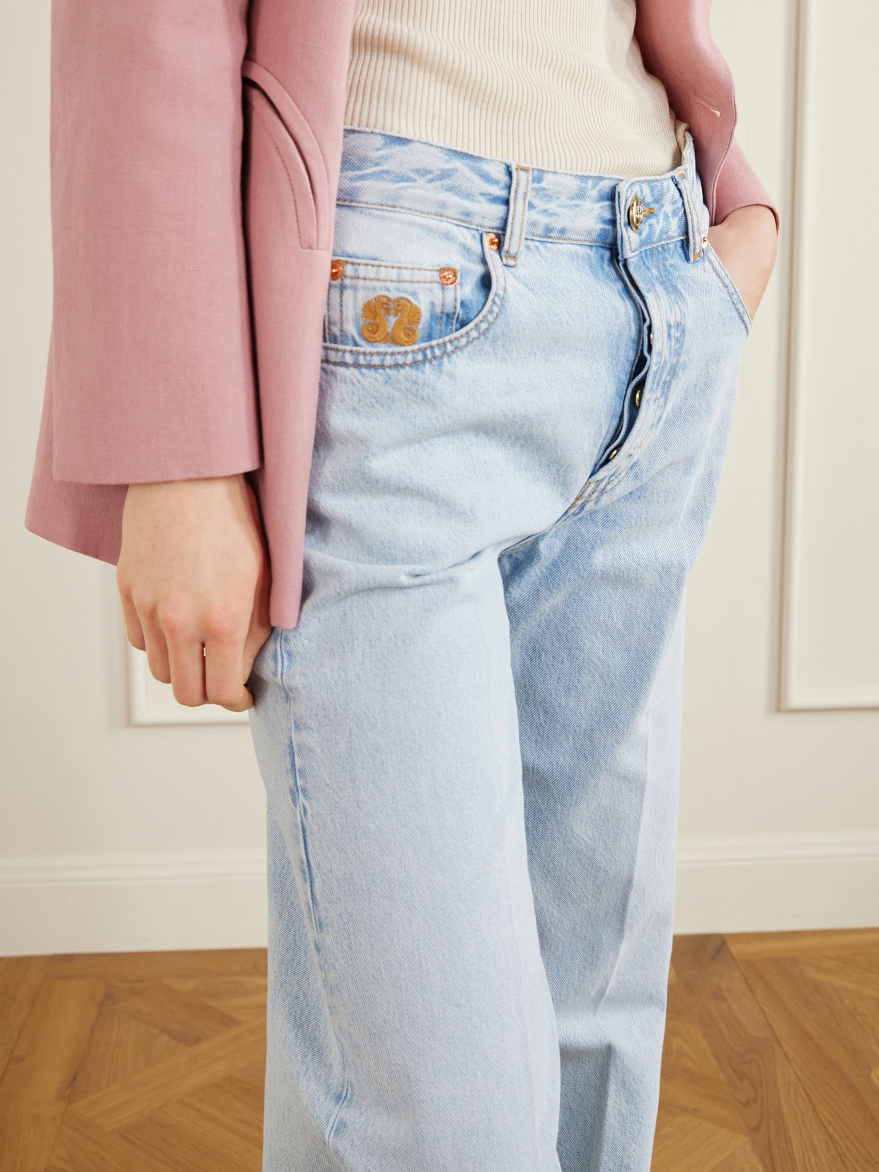Blazé Milano - Nariida Maline Mid-Rise Wide-Leg Jeans