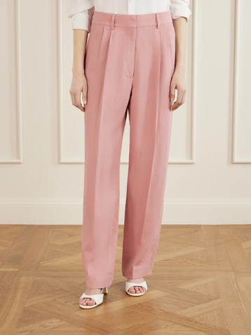 Blazé Milano Sun Fox pleated linen straight-leg pants
