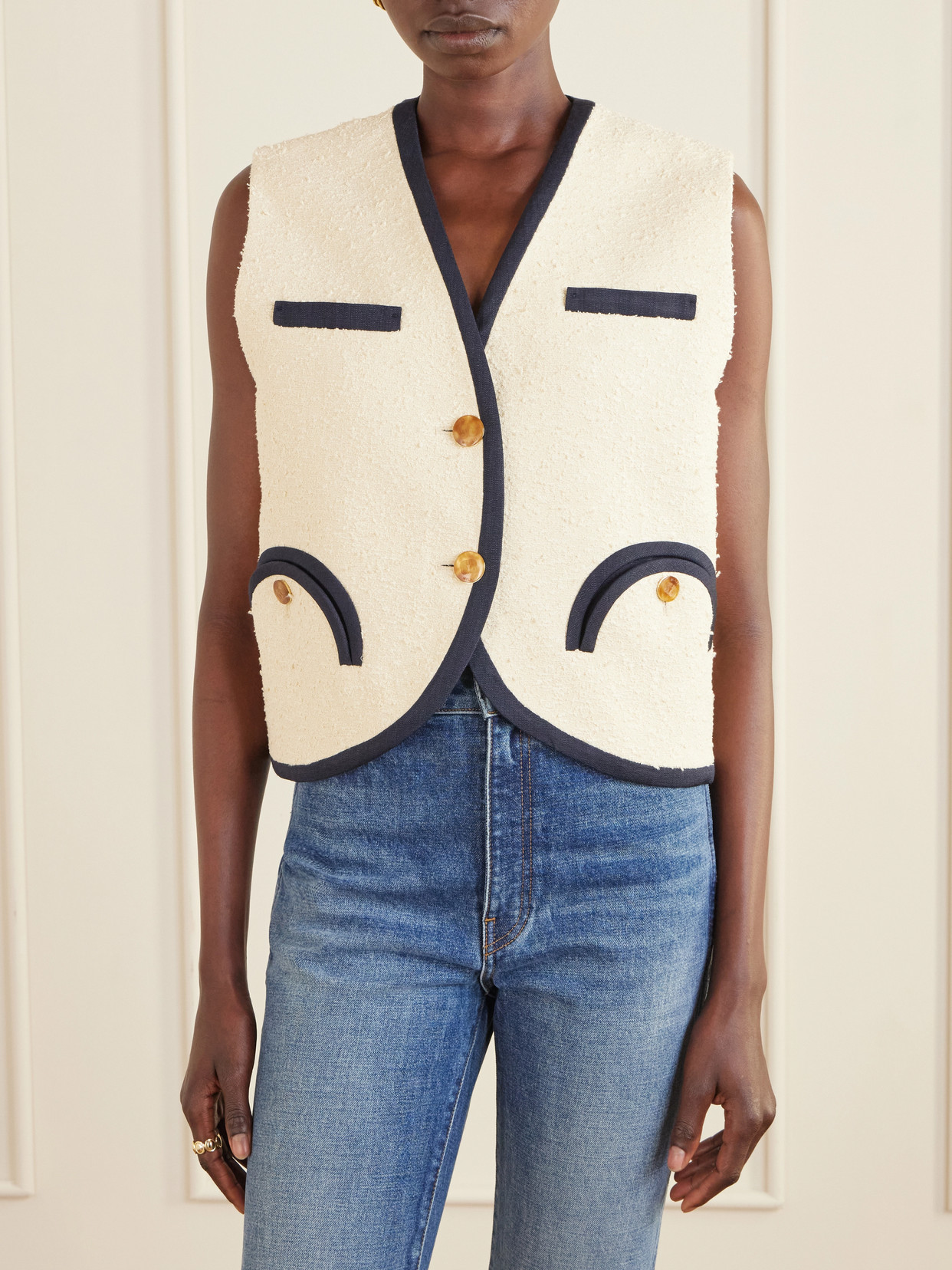 Blazé Milano - Orinda Gliss Cotton-Blend Bouclé Vest