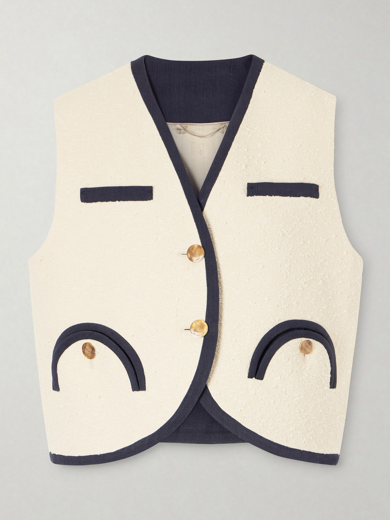 Blazé Milano - Orinda Gliss Cotton-Blend Bouclé Vest