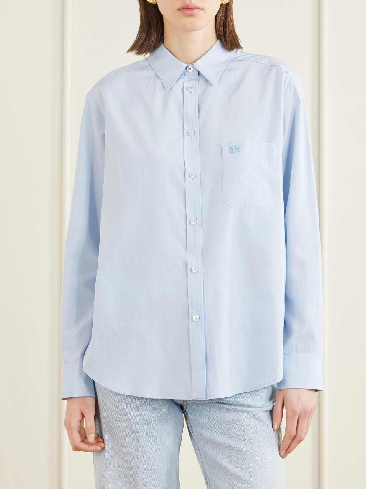 Blazé Milano - Pajot Anabas Embroidered Silk And Cotton-Blend Poplin Shirt