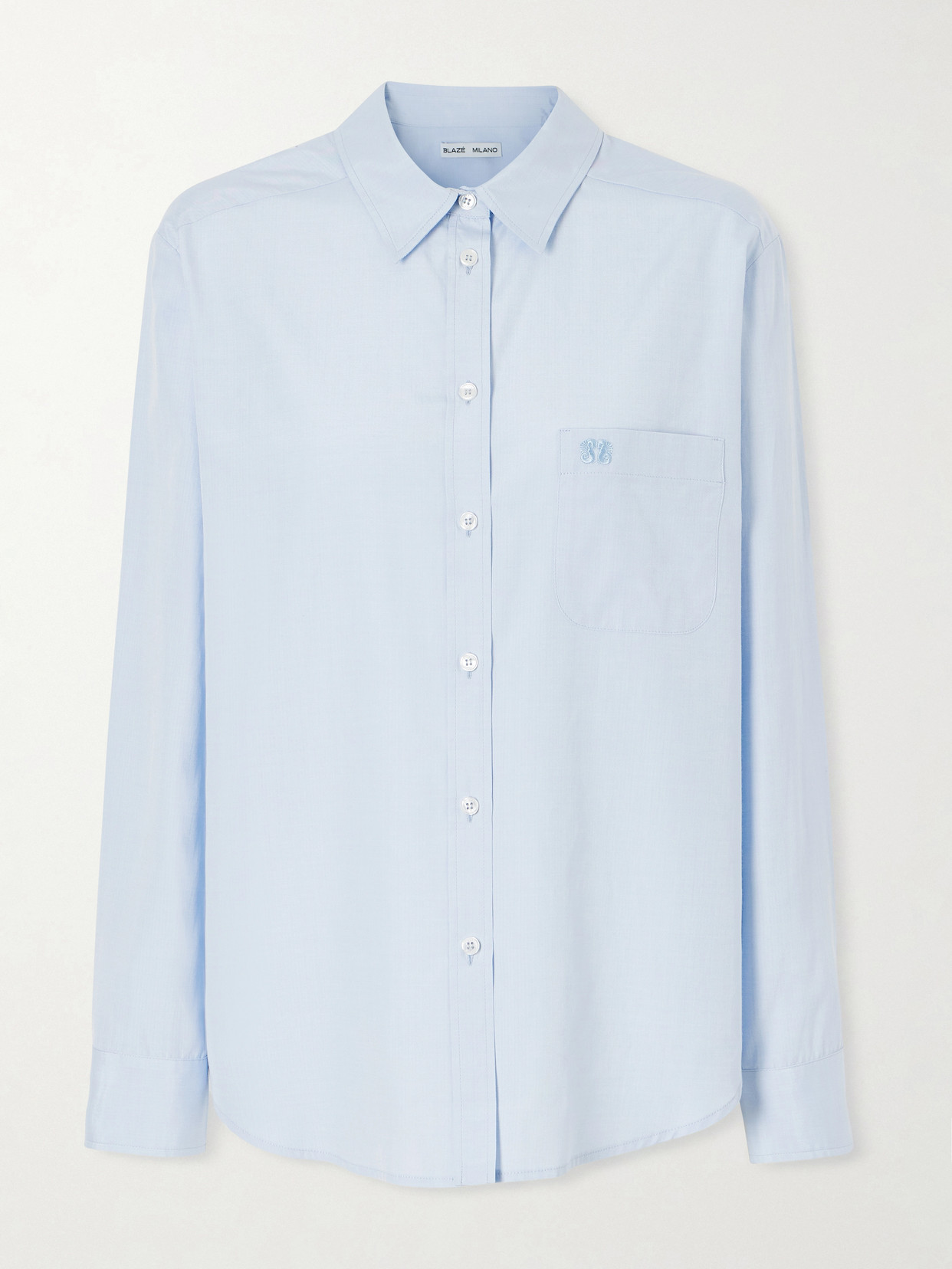 Blazé Milano - Pajot Anabas Embroidered Silk And Cotton-Blend Poplin Shirt