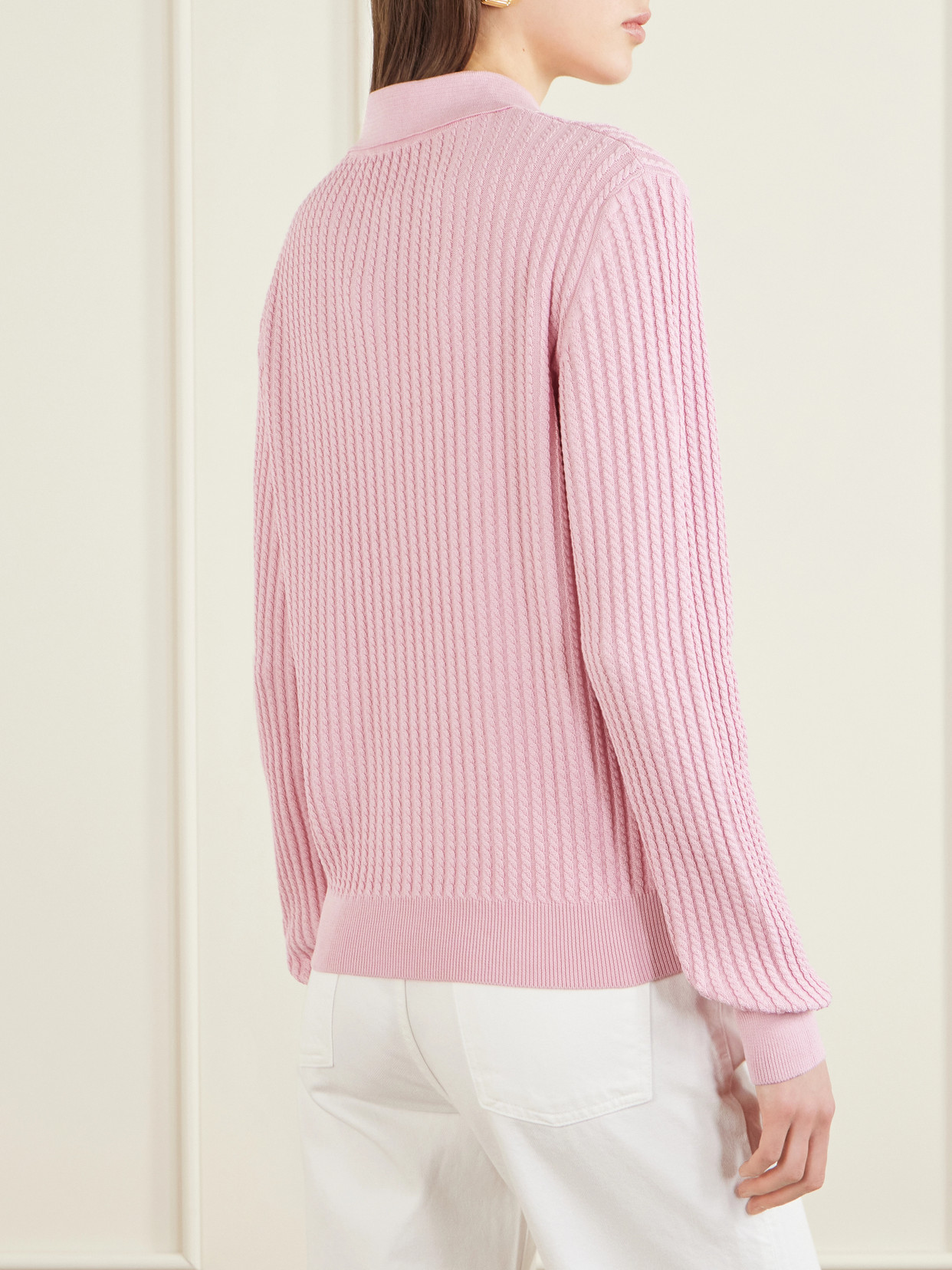 Blazé Milano - Alegria Cable-Knit Silk And Cotton-Blend Polo Sweater