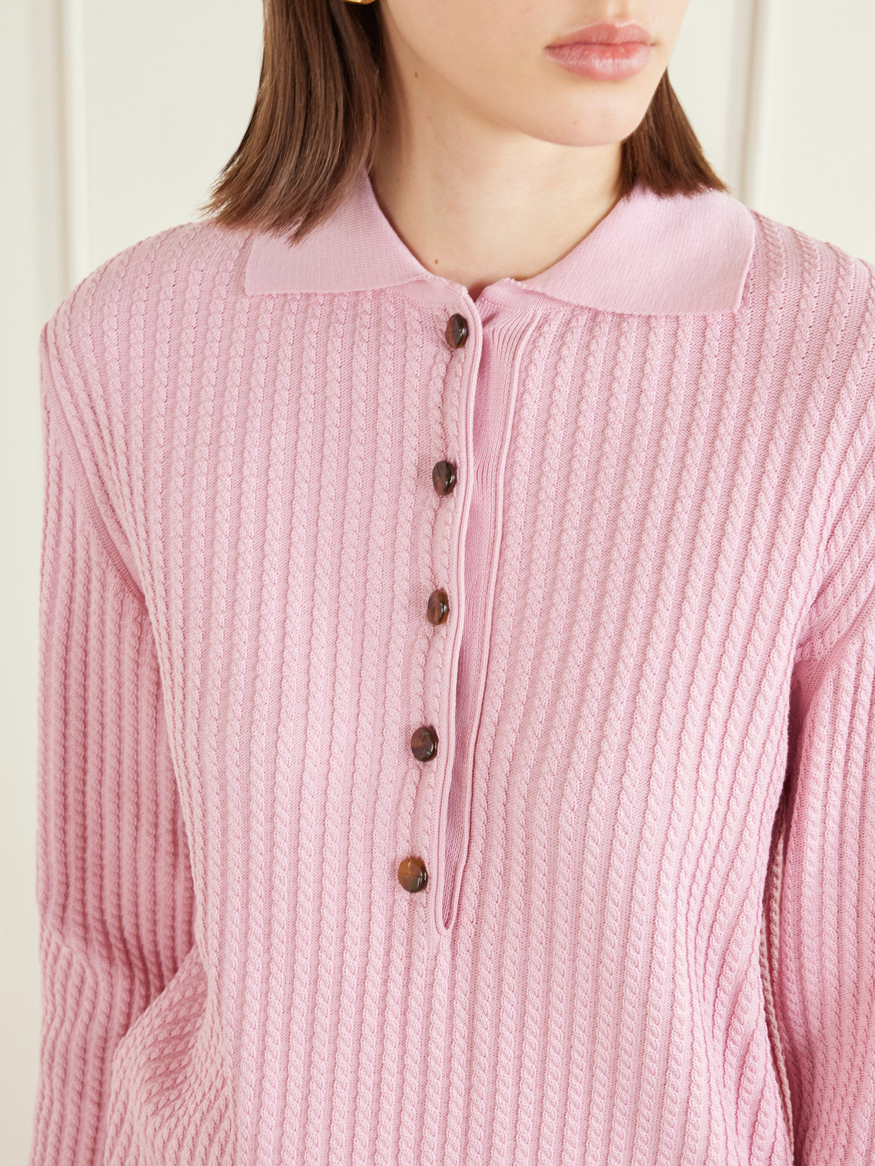 Blazé Milano - Alegria Cable-Knit Silk And Cotton-Blend Polo Sweater