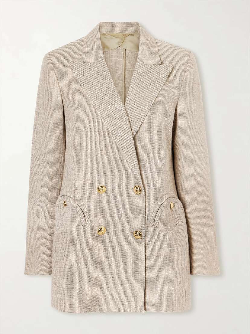 Blazé Milano Marisa Everyday Double-breasted Ribbed Cotton-blend Blazer - Women's Clothing