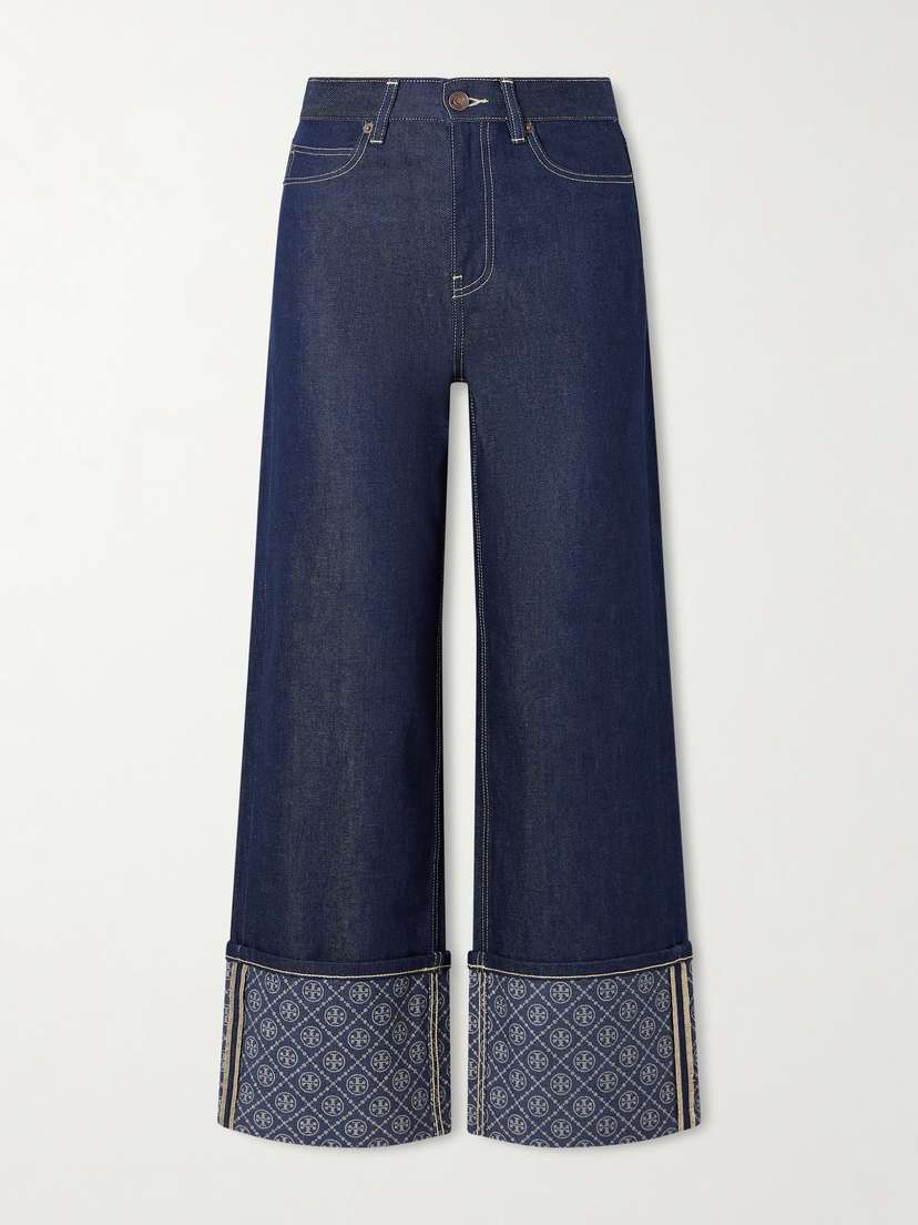 Tory Burch Printed High-rise Straight-leg Jeans