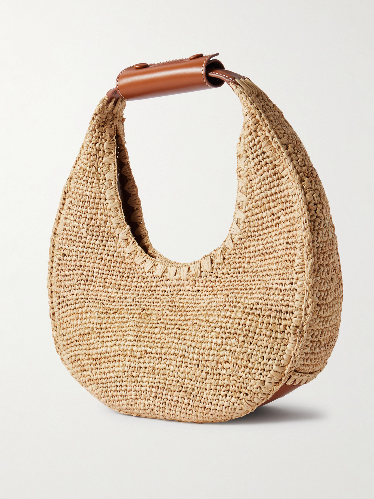 Staud Moon Raffia Tote Bag Shoulder Bags Beige In Brown