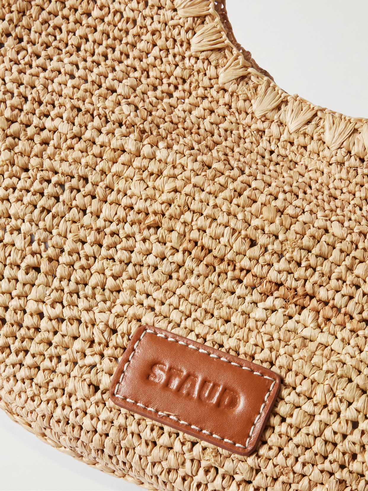 Staud Moon Raffia Tote Bag Shoulder Bags Beige In Brown