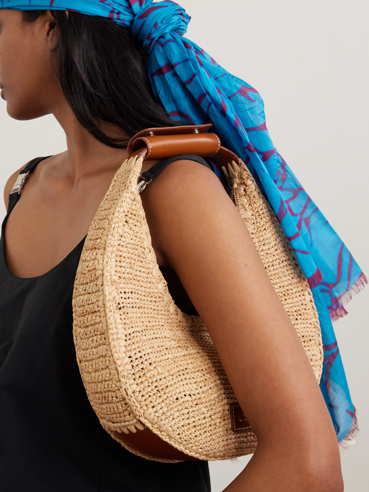 Staud Moon Raffia Tote Bag Shoulder Bags Beige In Brown