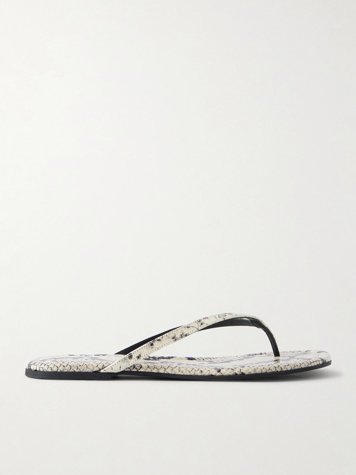 Staud Freja Snake-embossed Leather Flip Flops In Multi