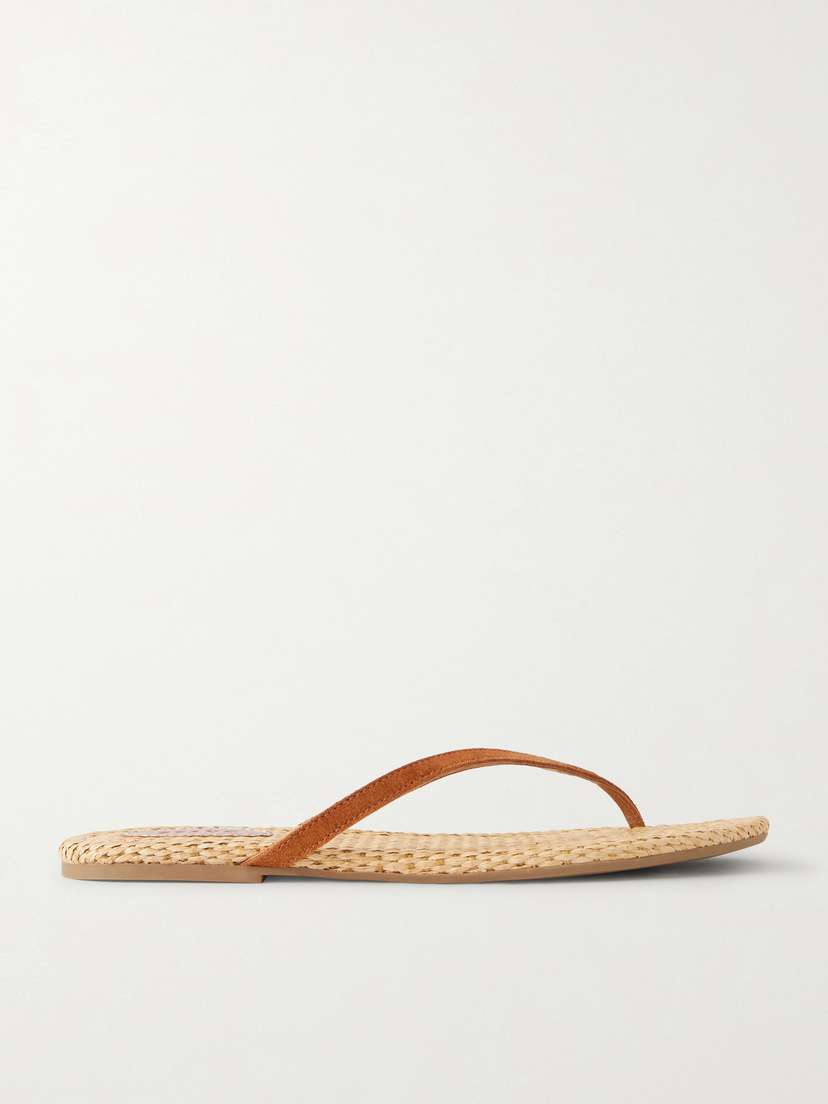 Staud Freja Suede Flip Flops