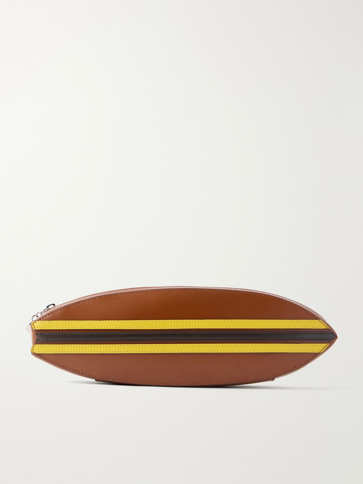 Surfboard striped leather clutch