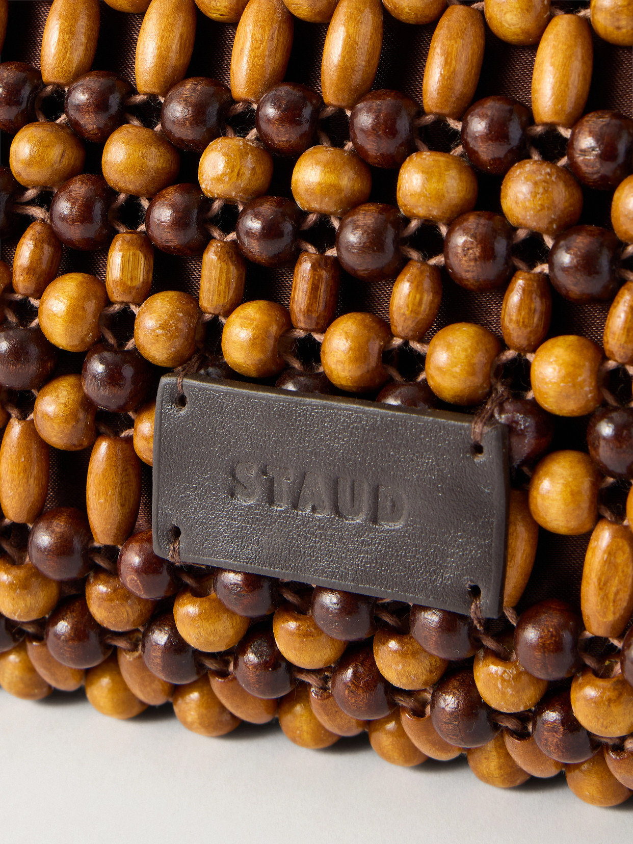Staud Womens Multi Wood Beads Timmy Beaded Shoulder Bag In Multi
