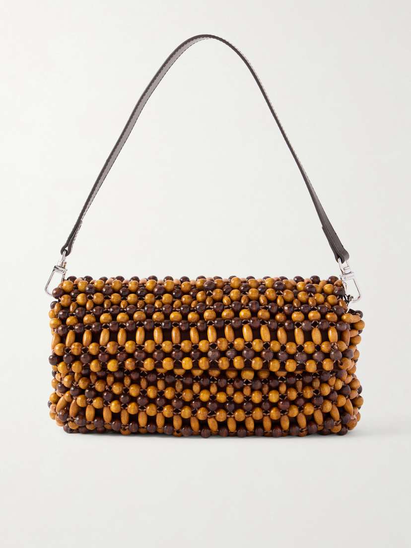 Staud Timmy Wooden-beaded Shoulder Bag