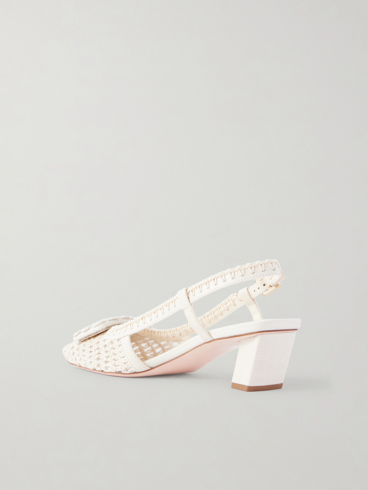 Roger Vivier Belle Vivier 45 Braided Metallic Leather Slingback Pumps In Multi