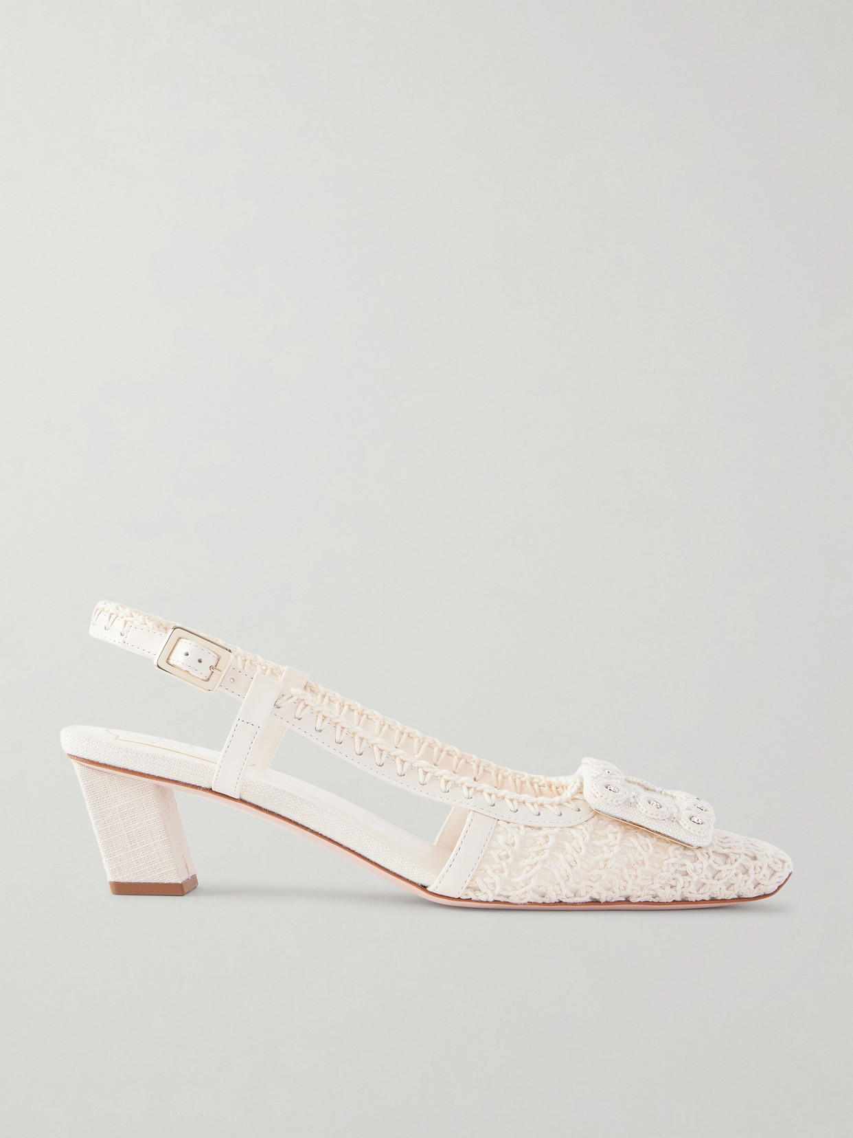 Roger Vivier Belle Vivier 45 Braided Metallic Leather Slingback Pumps In Multi