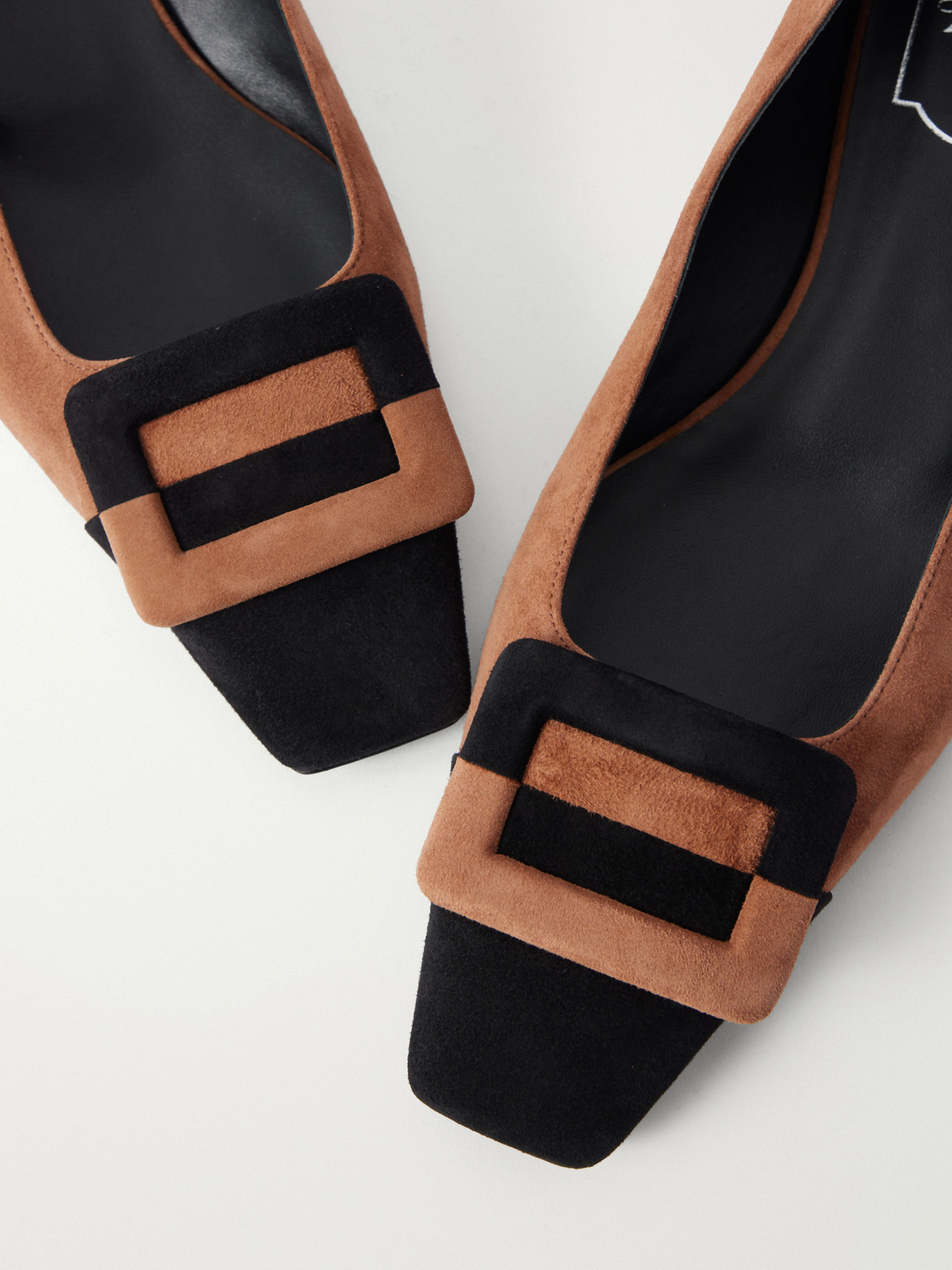 Belle Vivier Buckled Two-Tone Ballet Flats
