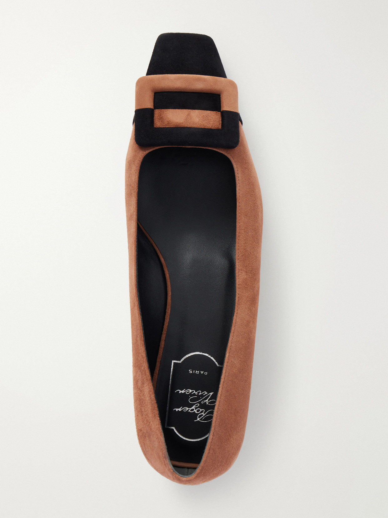 Belle Vivier Buckled Two-Tone Ballet Flats