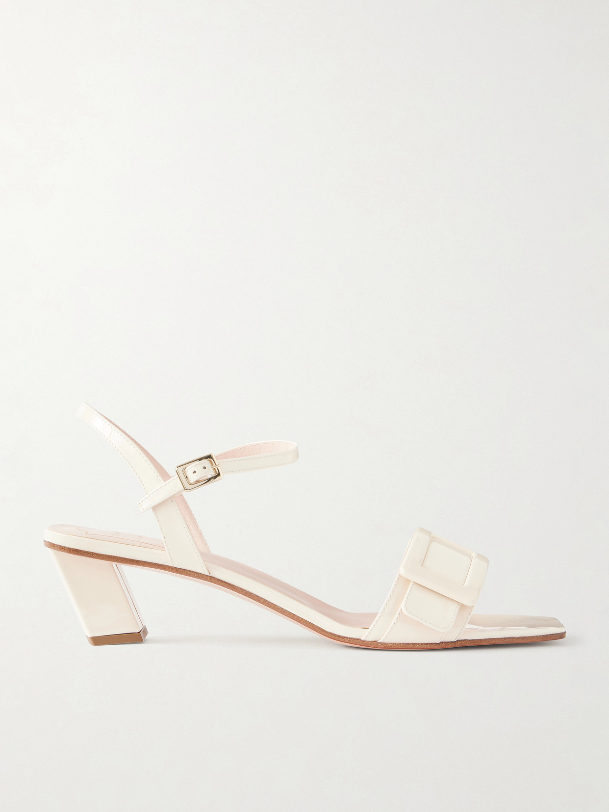 Roger Vivier Buckled Leather Sandals In Neutral