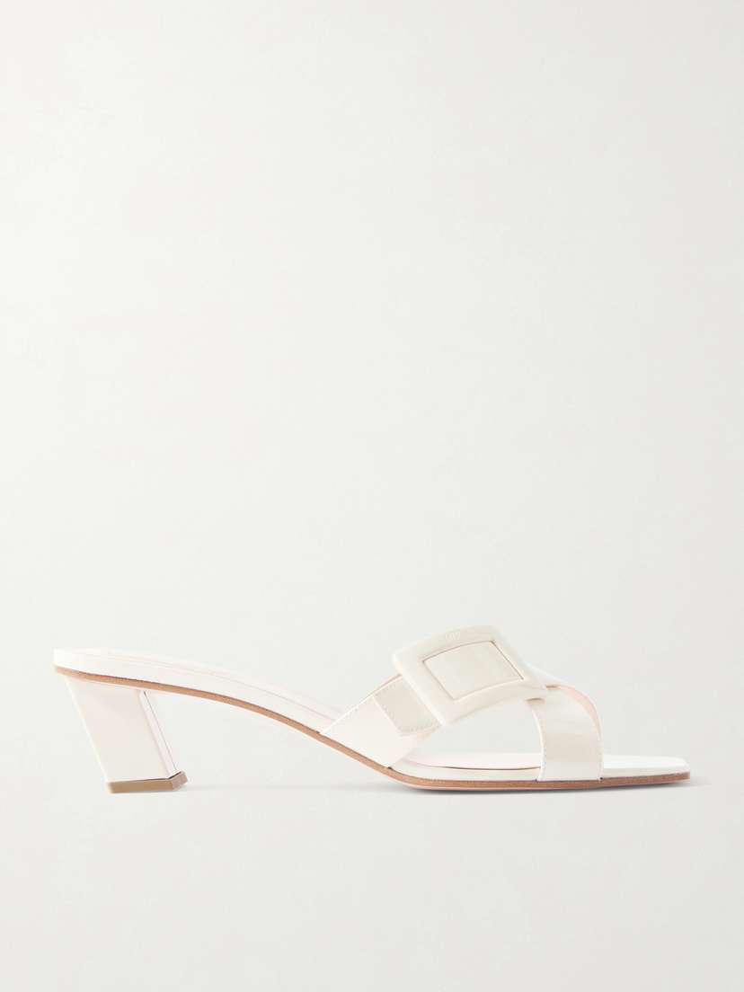 Roger Vivier Buckled Patent-leather Mules