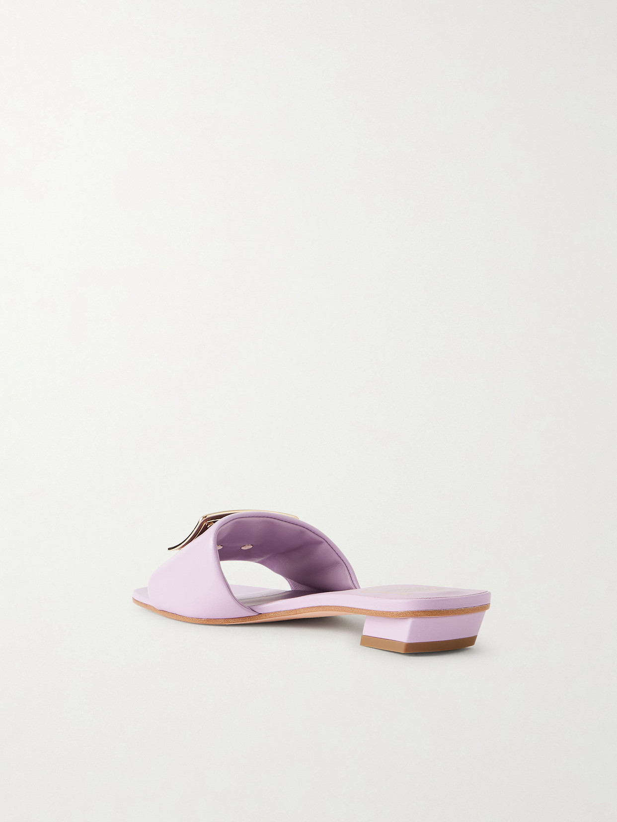 20 Buckled Padded-Leather Mules