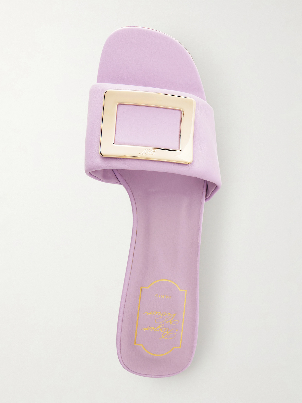 20 Buckled Padded-Leather Mules