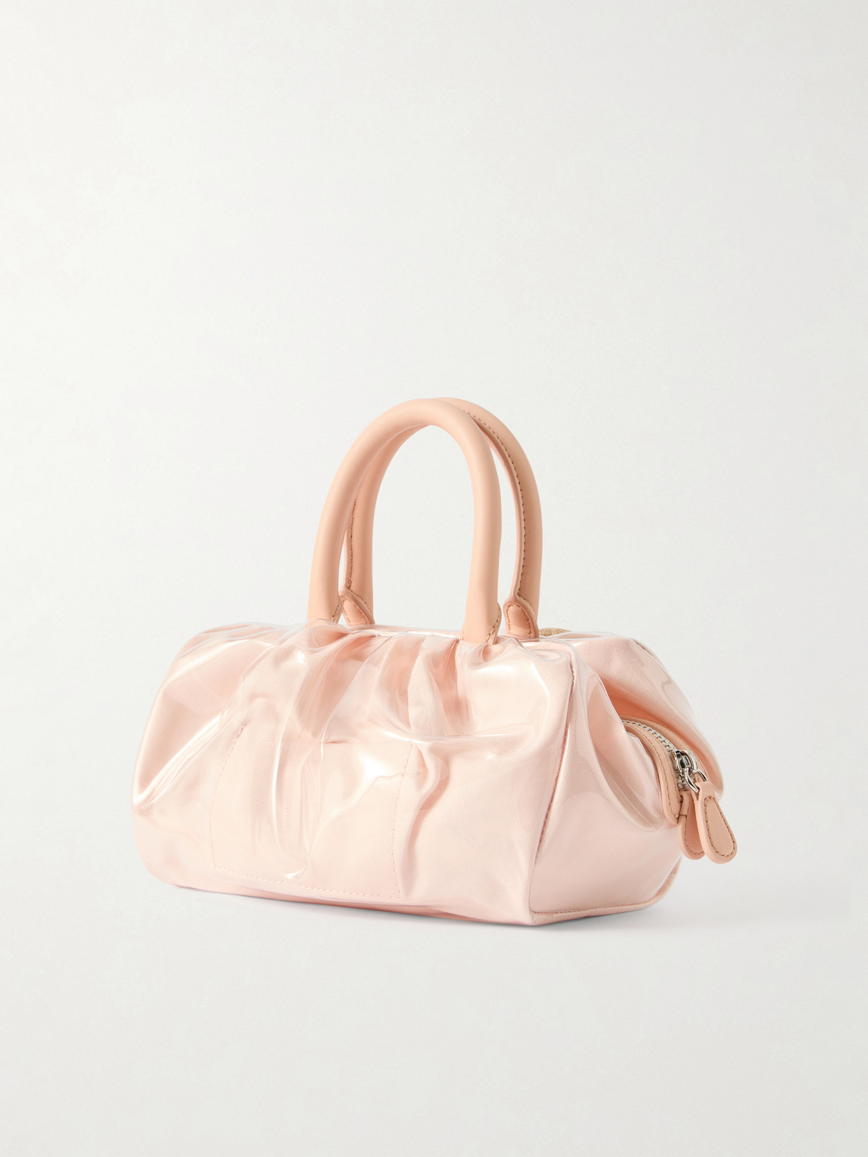 Bow-Detailed Leather And Chenille-Trimmed Vinyl Tote