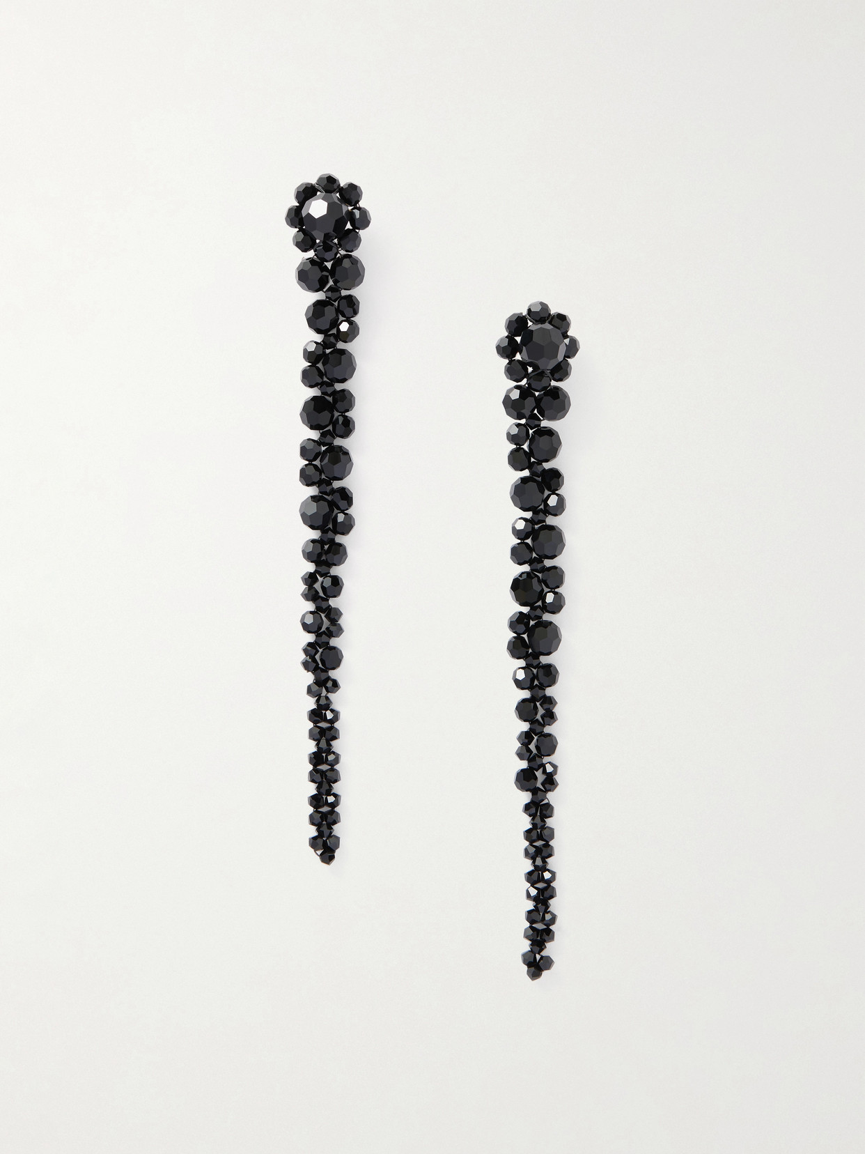 Simone Rocha Drip Gold-tone Crystal Earrings In Black