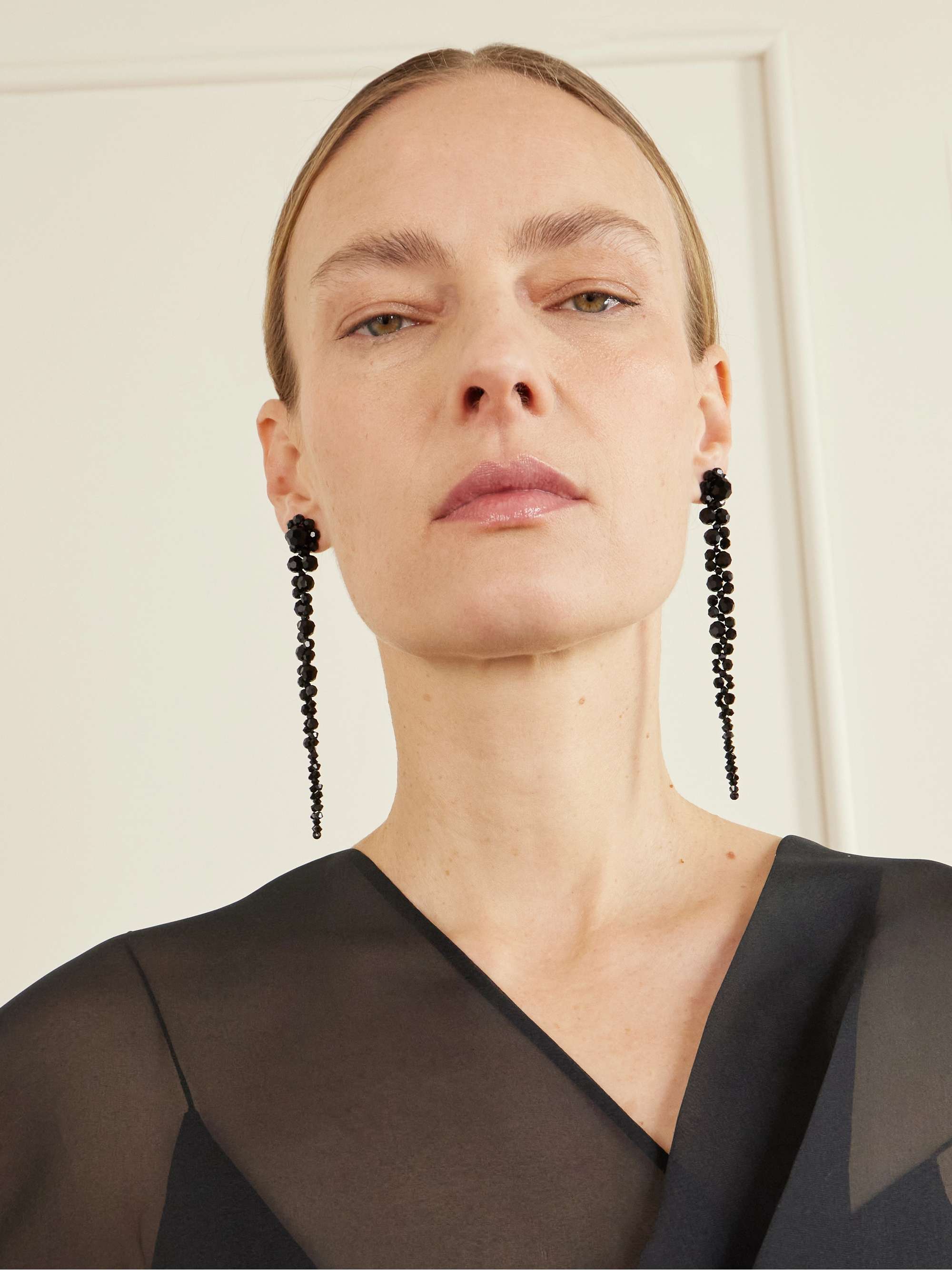 SIMONE ROCHA Drip gold-tone crystal earrings